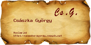 Császka György névjegykártya