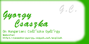 gyorgy csaszka business card